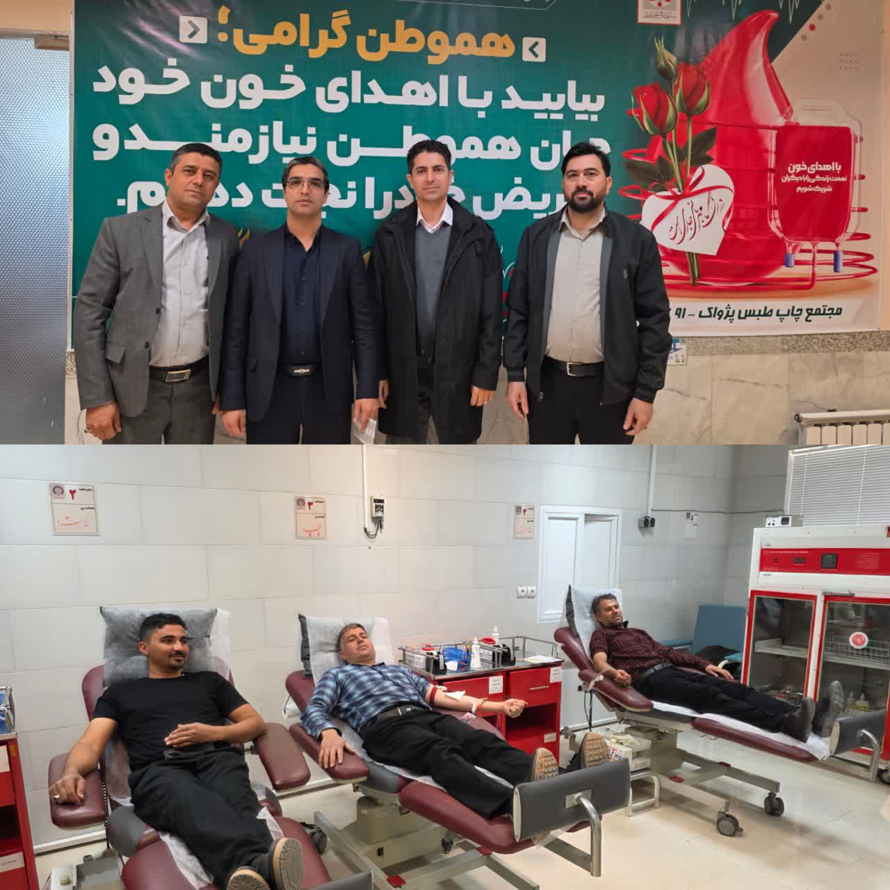 اهدای داوطلبانه خون با مشارکت کارکنان کزغال